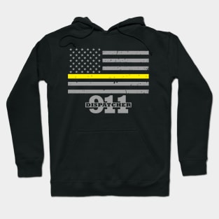 911 Dispatcher Gold Line Flag Hoodie